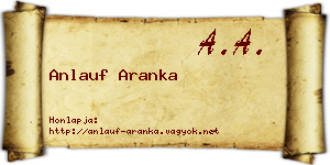 Anlauf Aranka névjegykártya